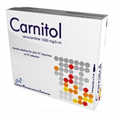 Carnitol 1 gm / 5 mL ( L - Carnitine ) 5 IV ampoules